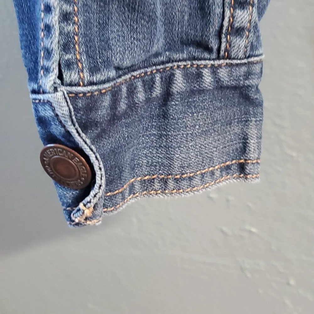 American Eagle Perfect Fitted Dark Denim Jacket - Picture 6 of 7